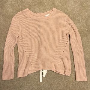 Blush Pink Tie Sweater Harper Heritage